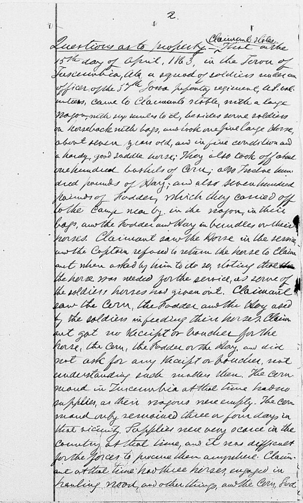 Alabama, Southern Claims Commission Approved Claims, 1871-1880, database with images, citing Southern Claims Commission Approved Claims, M2062, 1871-1880, Entry for King Goodloe.