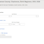 "South Carolina, Charleston County, Charleston, Birth Registers, 1901-1926." Database. FamilySearch. https://FamilySearch.org : 25 September 2019. Charleston County Public Library; Charleston Archive, South Carolina.