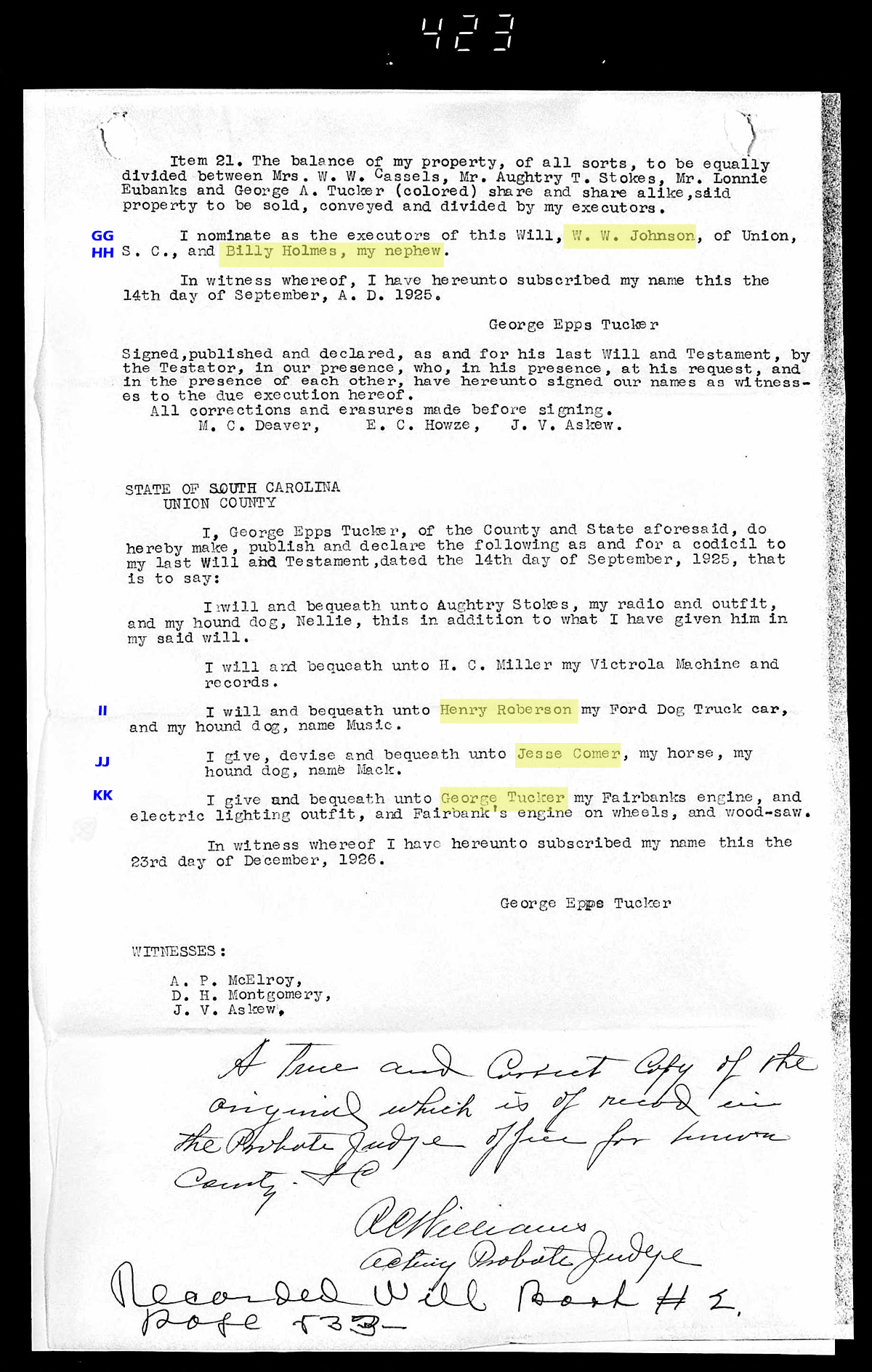 Will of George Epps Tucvker P2