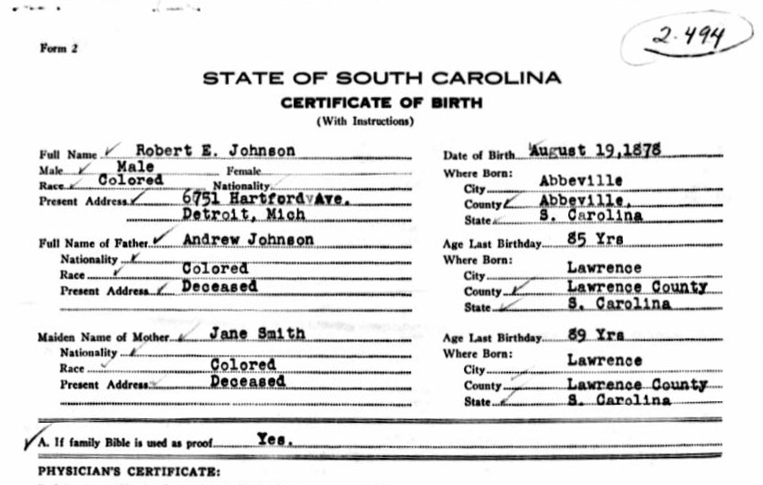 Example - South Carolina Delayed Birth Index
