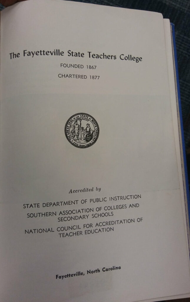 Fayetteville State Teachers College Title Page