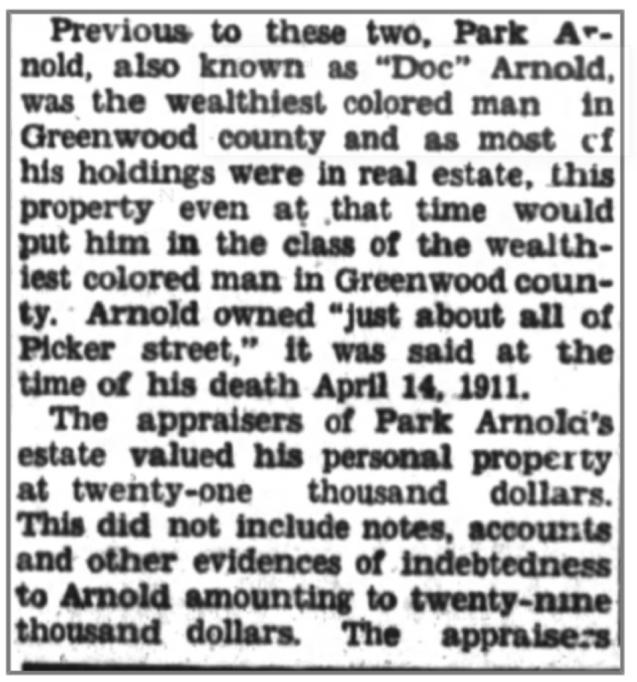 Park Arnold Newspaper Clipping