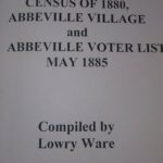 “Census of Abbeville Village and Abbeville Voter List May 1885,” compiled by Lowry Ware. Photo Robin Foster.