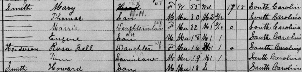 "United States Census, 1910," database with images, FamilySearch (https://familysearch.org/ark:/61903/3:1:33SQ-GTDK-TZN?cc=1727033&wc=QZZH-82M%3A133639901%2C139335901%2C139358101%2C1589089381 : 24 June 2017), South Carolina > Laurens > Dials > ED 48 > image 14 of 30; citing NARA microfilm publication T624 (Washington, D.C.: National Archives and Records Administration, n.d.).” class=”wp-image-211815″><figcaption>“United States Census, 1910,” database with images, FamilySearch (https://familysearch.org/ark:/61903/3:1:33SQ-GTDK-TZN?cc=1727033&wc=QZZH-82M%3A133639901%2C139335901%2C139358101%2C1589089381 : 24 June 2017), South Carolina > Laurens > Dials > ED 48 > image 14 of 30; citing NARA microfilm publication T624 (Washington, D.C.: National Archives and Records Administration, n.d.).
</figcaption></figure><br clear=