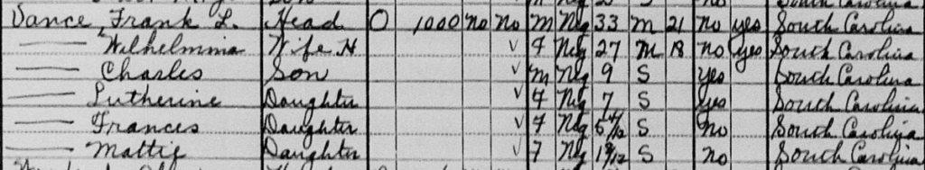 Frank Vance 1930 Census