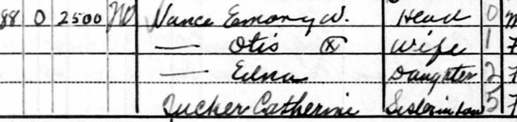 1940 Census Emory W. Vance and Family