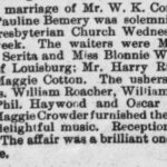 Conly WK and Pauline Bemery Marriage Notice 1897 Raleigh NC