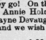 Devaughn Wayne and Annie Holmes Marriage Notice 1897 Raleigh NC