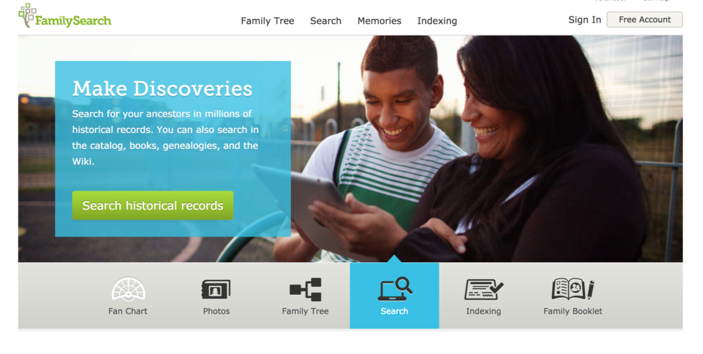 FamilySearch Home Page