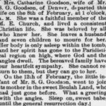 Goodson Catherine Obituary 1897 Raleigh NC Gazette