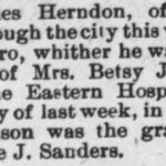 Johnson Betsey Obituary 1897 Raleigh NC