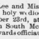 Lee J.W. and Ella Walker Marriage Notice 1897 Raleigh NC