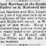 Lee Sanders and Lizzie Johnson Marriage 28 Nov 1896 Raleight Gazette