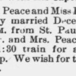 Peace and O'Kelly Marriage Notice 1897 Raleigh NC