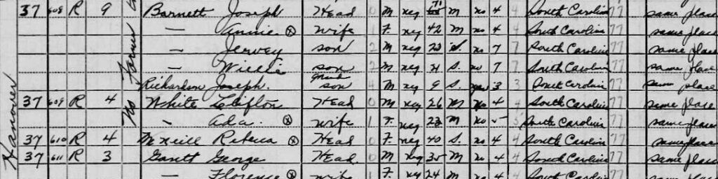 Joseph Barnett, 1940 Census