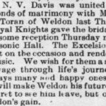 Rev Davis and Lula Toran Marriage Notice 1896 Raleigh NC