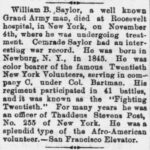 Saylor William B. Obituary 1897 New York