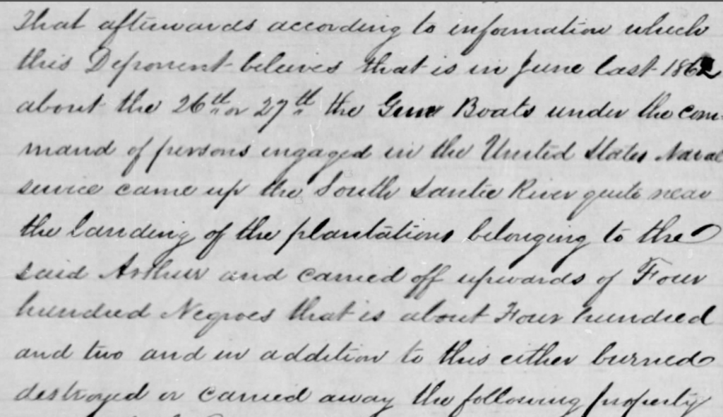 Excerpt, Arthur Blake Confederate Citizens File